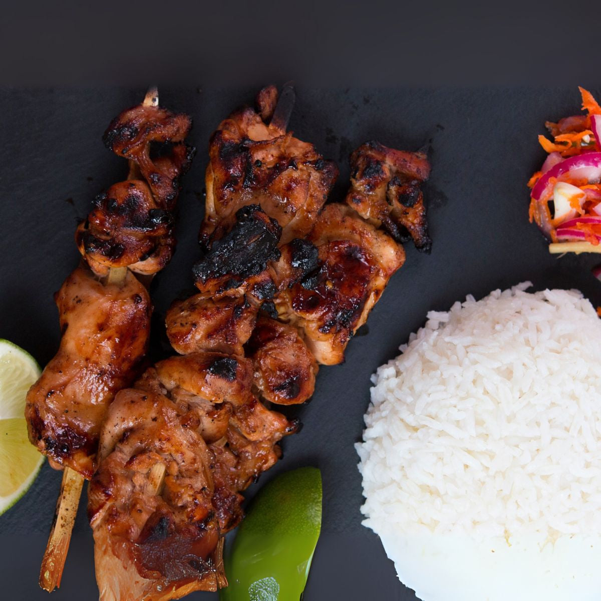 3pcs Chicken BBQ Stick with RIce